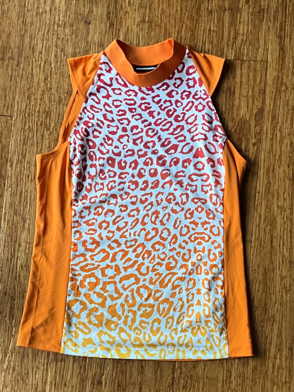 J.Lindeberg Orange cheetah Athletic Sleeveless Top.